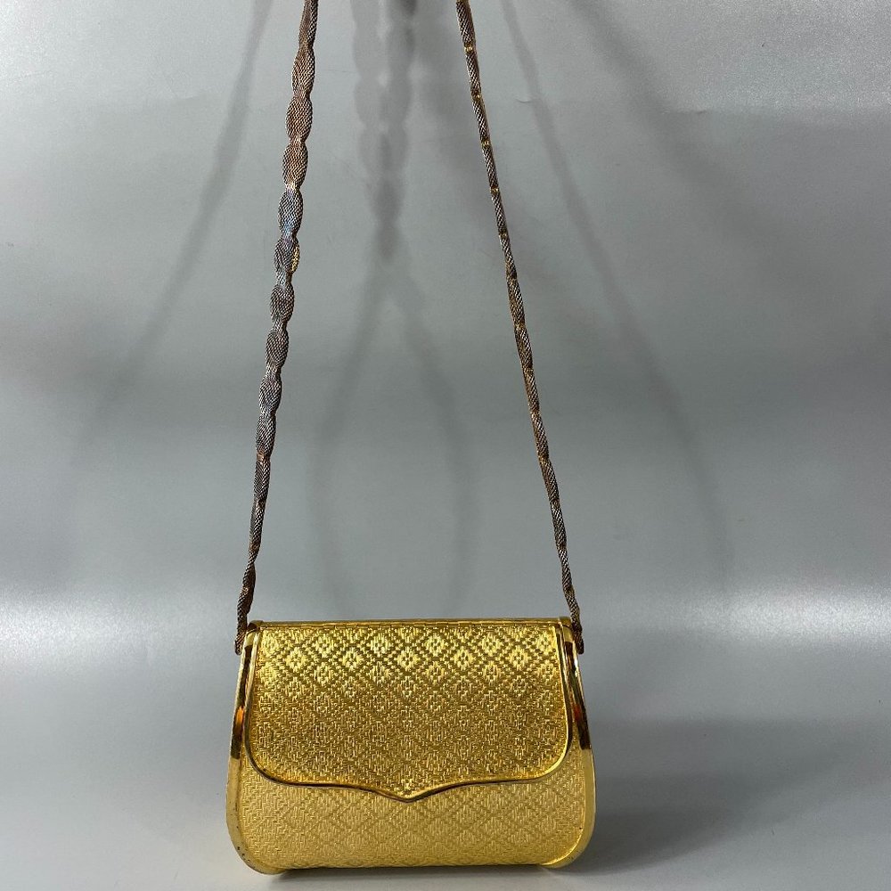 Vintage Rosenfeld Gold Metal Shoulder Bag